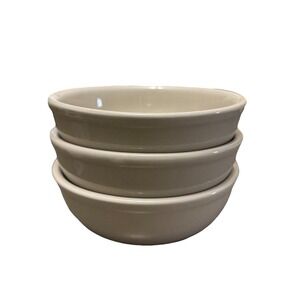 Crestware Stoneware Soup Cereal Bowls Set of 3 Beige Restaurant Ware Vintage
